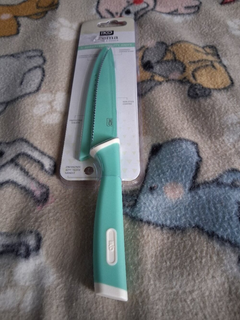 brand new green kitchen knife